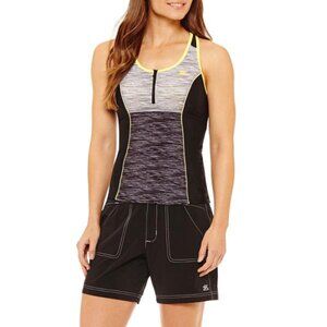 Zeroxposur Tie Dye Tankini Swimsuit Top in Lemon New With Tags Size 16